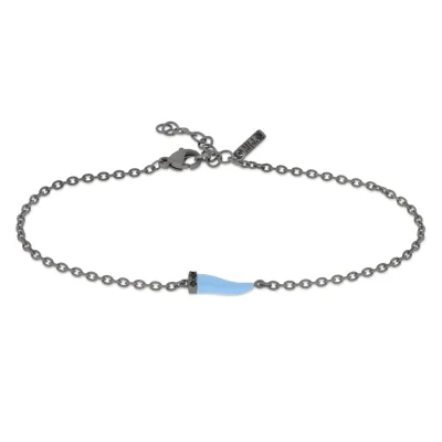 Bracciale "Lucky horn MINI" AZZURRO