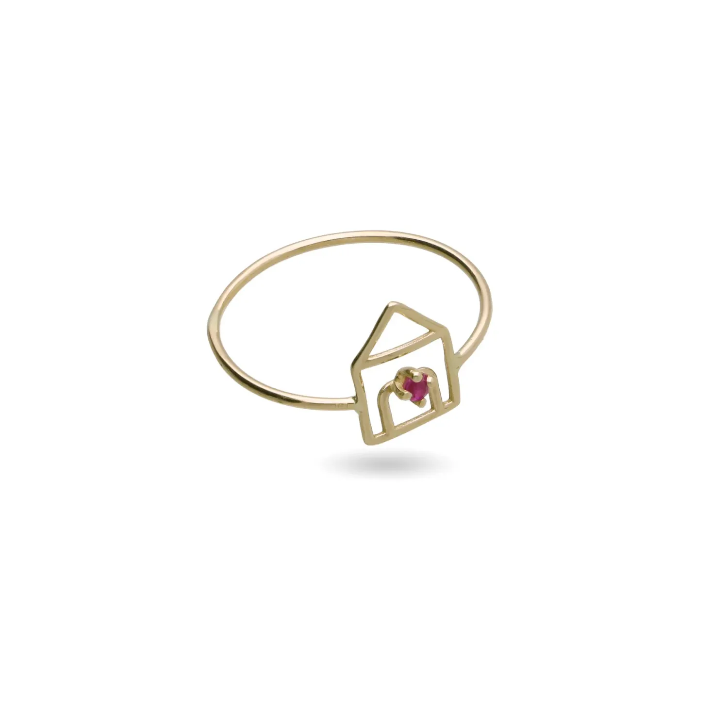 Anello Filodamore Essenziale Casetta in Oro 9kt con gemme