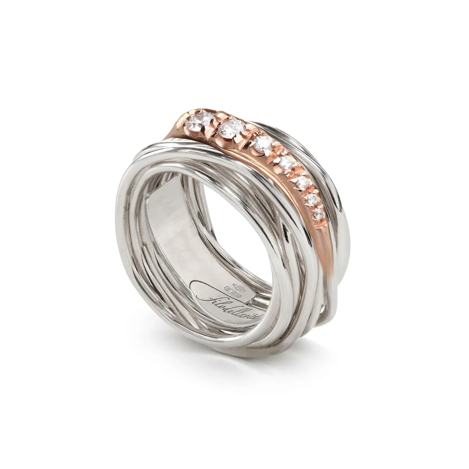 Filodellavita 13 fili con riviere a gradiente di 7 diamanti bianchi