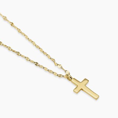 Girocollo in argento placcato oro con croce CREDI IN ME