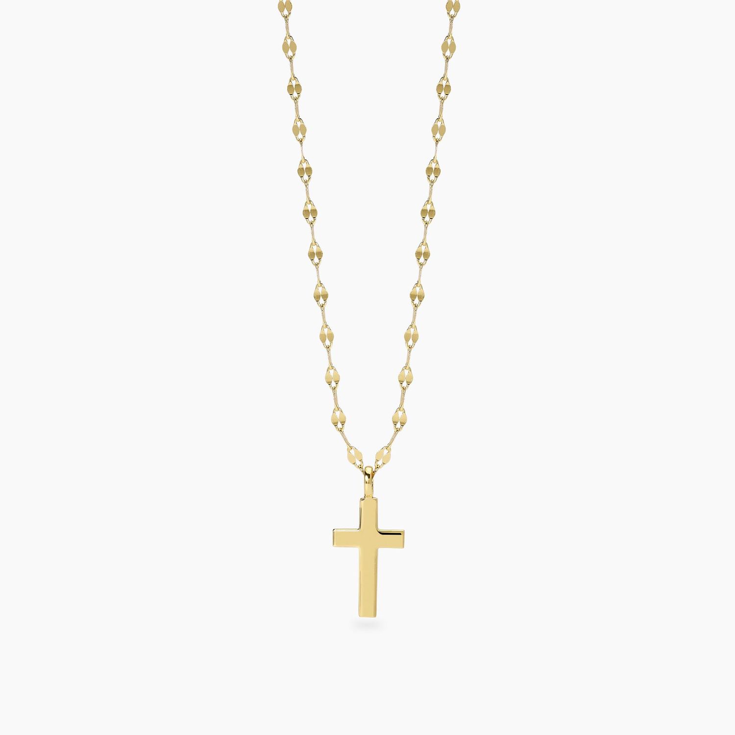 Girocollo in argento placcato oro con croce CREDI IN ME