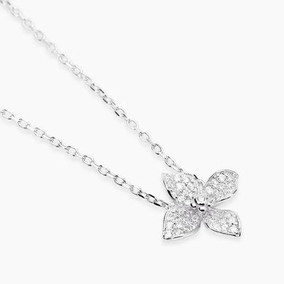 Girocollo con fiore in pavé di zirconi FIORE MIO
