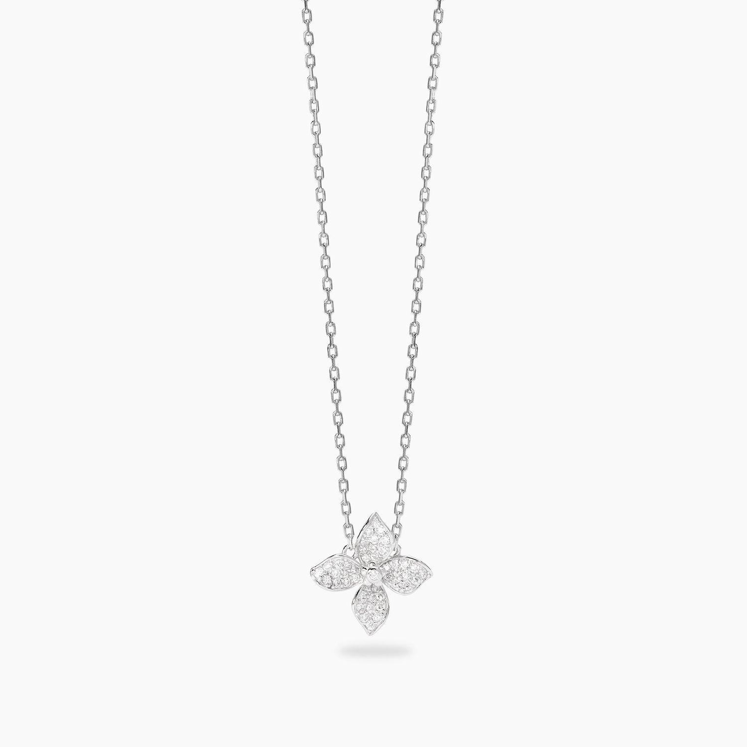 Girocollo con fiore in pavé di zirconi FIORE MIO