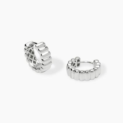 Orecchini a cerchio in argento rodiato JANE