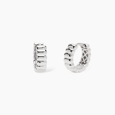 Orecchini a cerchio in argento rodiato JANE Orecchini a cerchio in argento rodiato JANE