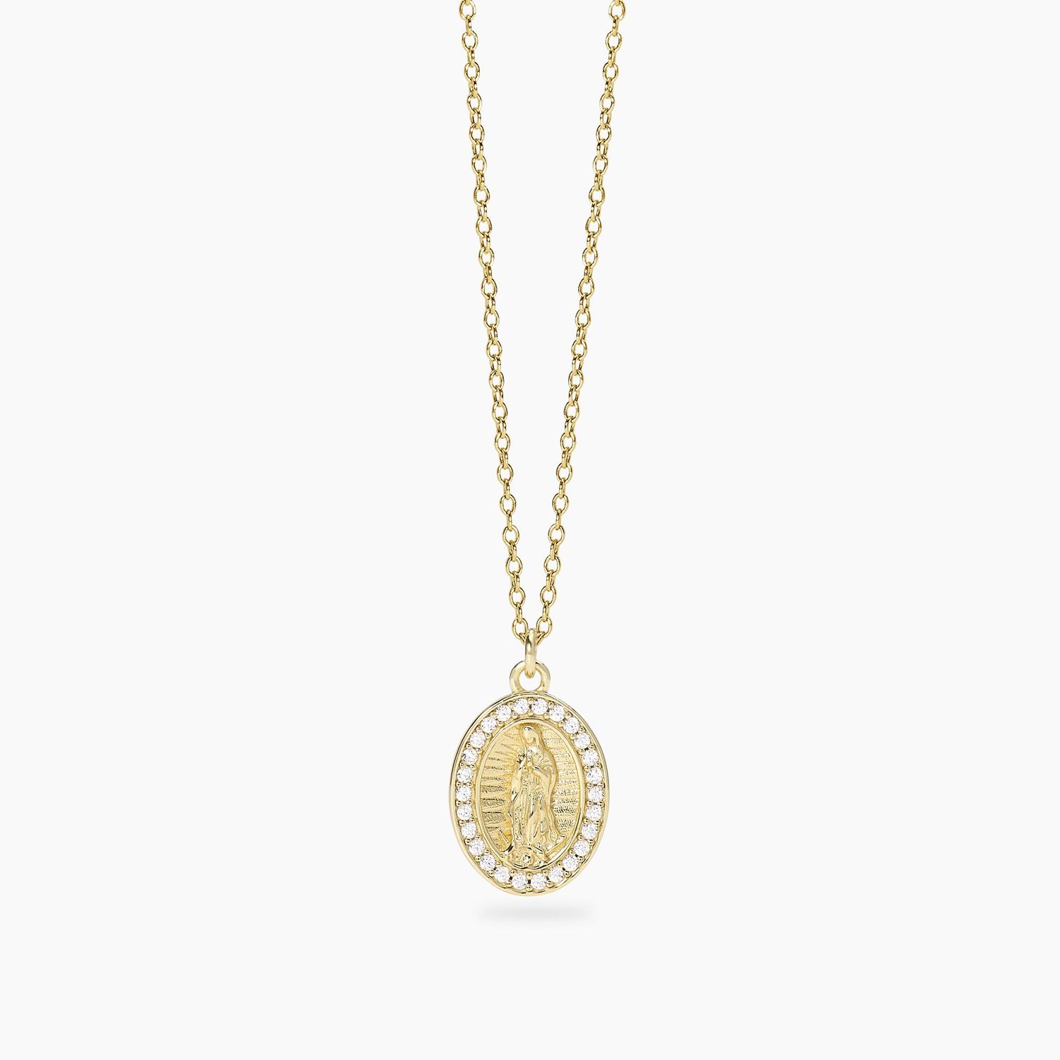 Girocollo in argento dorato con pendente Madonnina LADY MADONNA