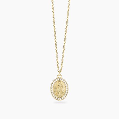 Girocollo in argento dorato con pendente Madonnina LADY MADONNA