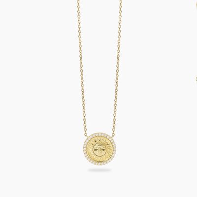 Girocollo in argento dorato con ciondolo sole FOLLOW THE SUN
