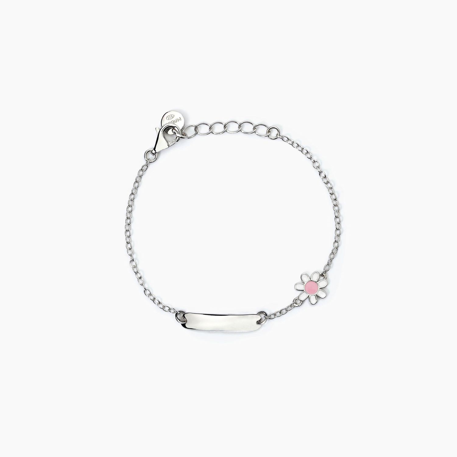 Bracciale neonato con piastra personalizzabile e margherita DAISY