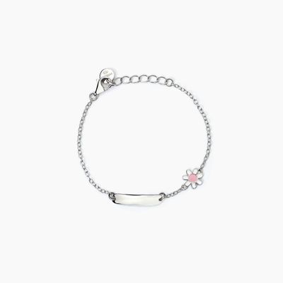 Bracciale neonato con piastra personalizzabile e margherita DAISY Bracciale neonato con piastra personalizzabile e margherita DAISY