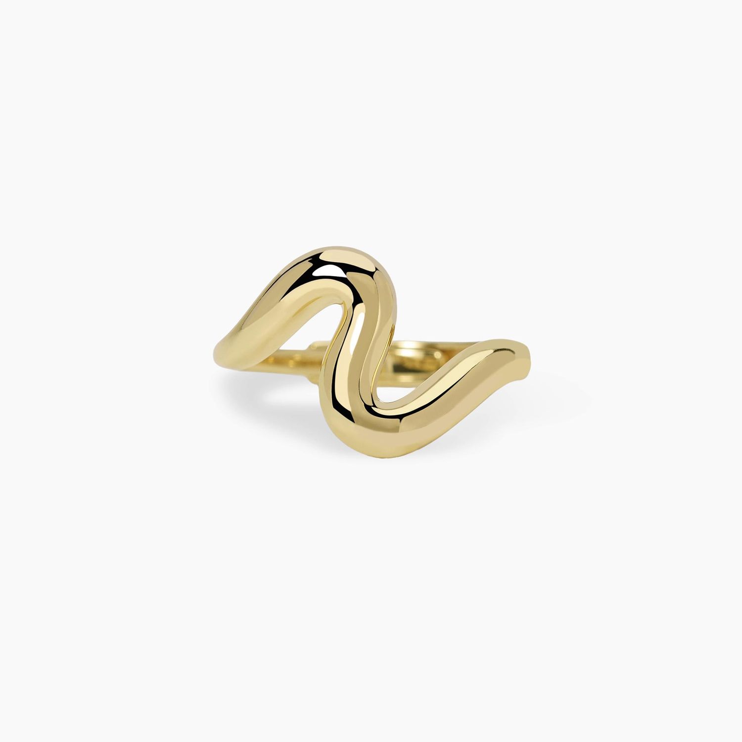 Anello wavy in argento dorato regolabile BALLANDO