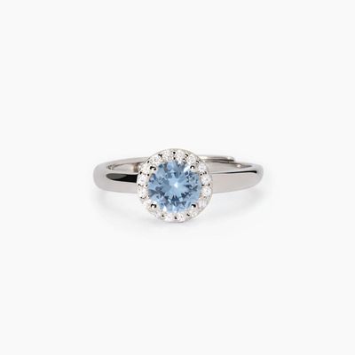 Anello in argento con acquamarina sintetica e zirconi Revival Anello in argento con acquamarina sintetica e zirconi Revival