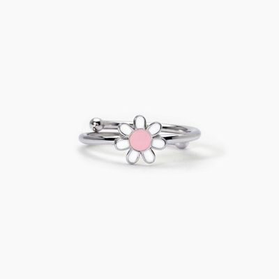 Anello da bambina in argento con margheritina smaltata DAISY
