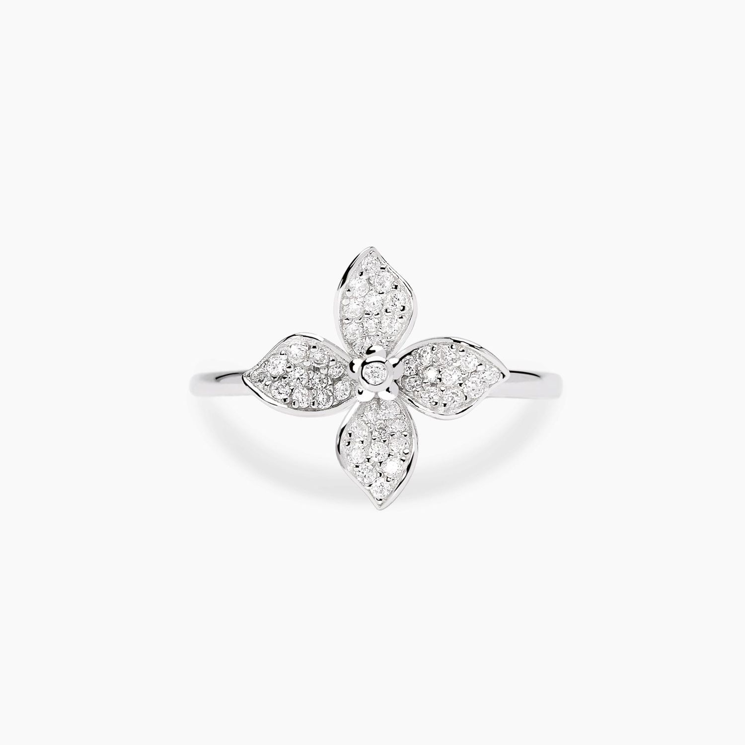 Anello in argento con fiore in zirconi FIORE MIO