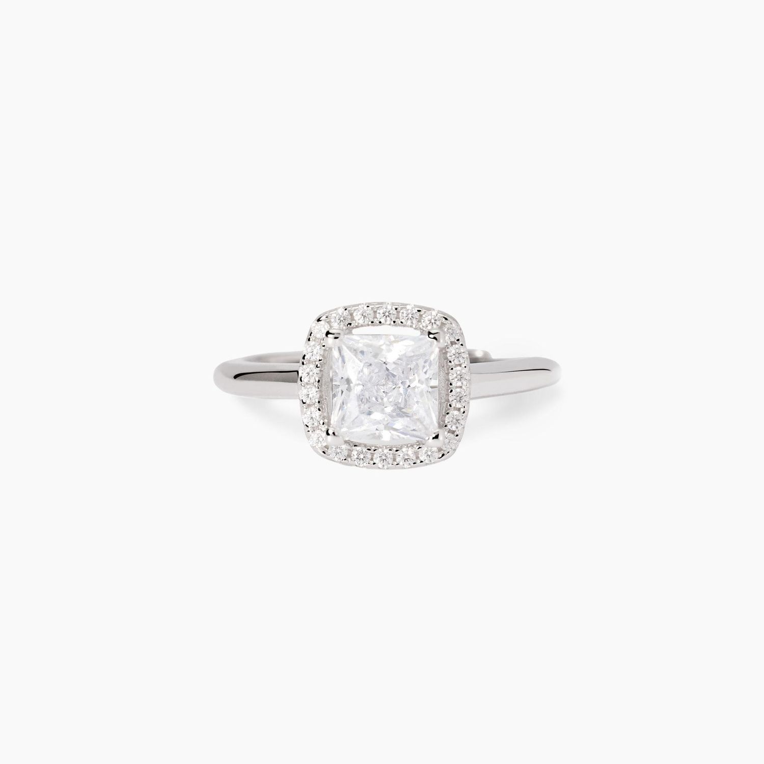 Anello in argento con zirconi taglio princess Cool or Rétro?
