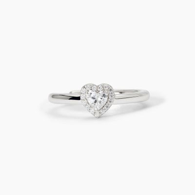 Anello in argento da donna con zircone bianco taglio cuore LOVE AFFAIR Anello in argento da donna con zircone bianco taglio cuore LOVE AFFAIR