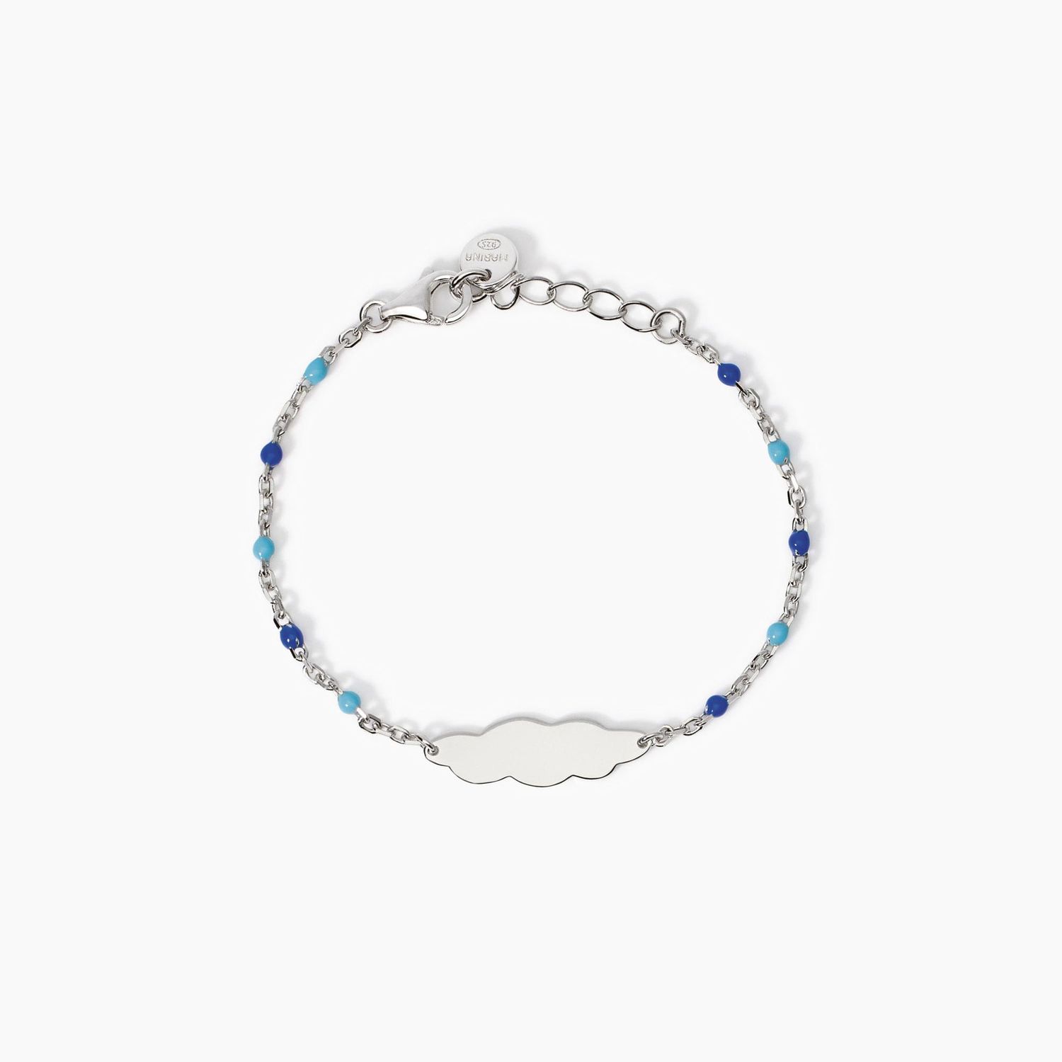 Bracciale per bambini in argento con nuvoletta incidibile My Tag Bracciale per bambini in argento con nuvoletta incidibile My Tag