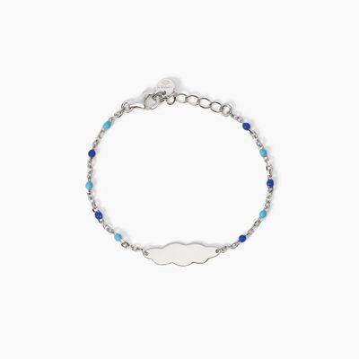 Bracciale per bambini in argento con nuvoletta incidibile My Tag Bracciale per bambini in argento con nuvoletta incidibile My Tag