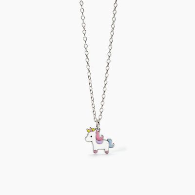 Girocollo per bambina in argento con unicorno smaltato UNICORNO MAGICO