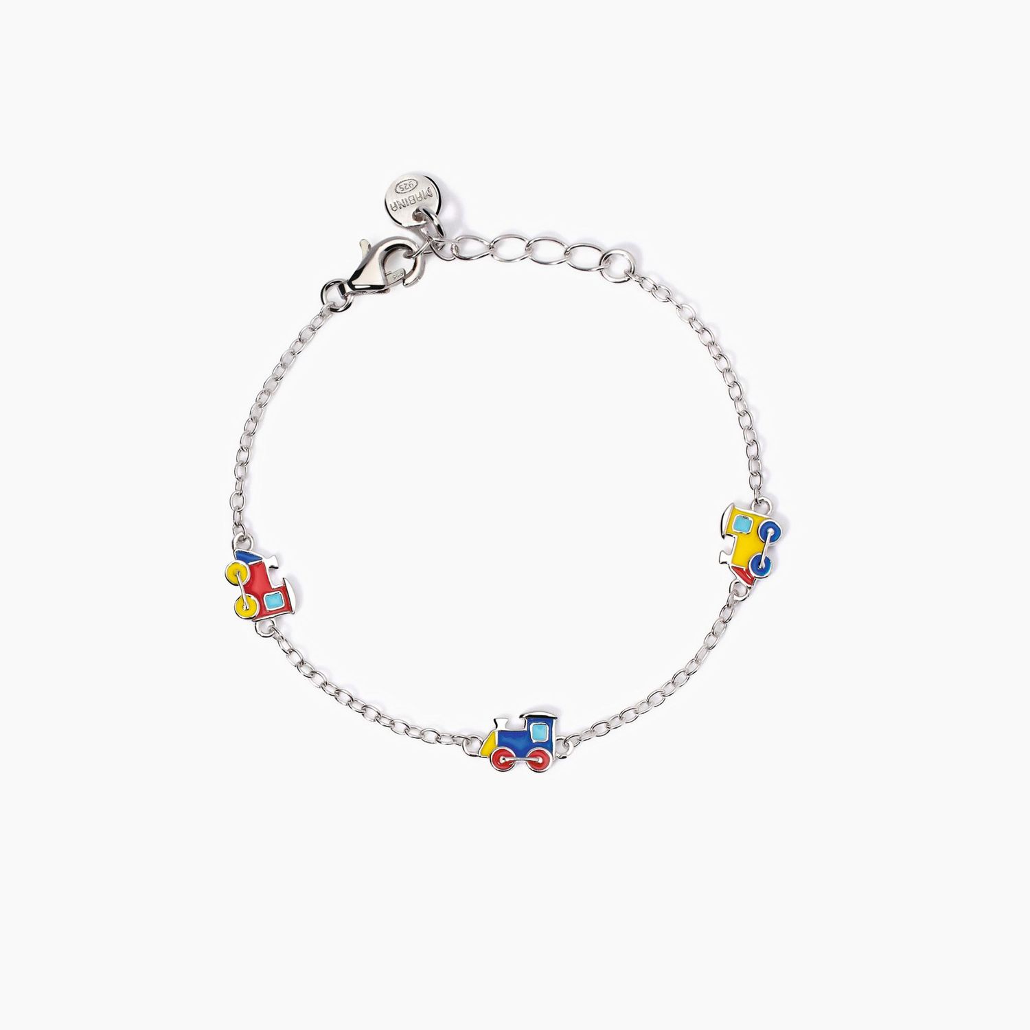 Bracciale per bambini in argento con trenini smaltati Ciuf Ciuf