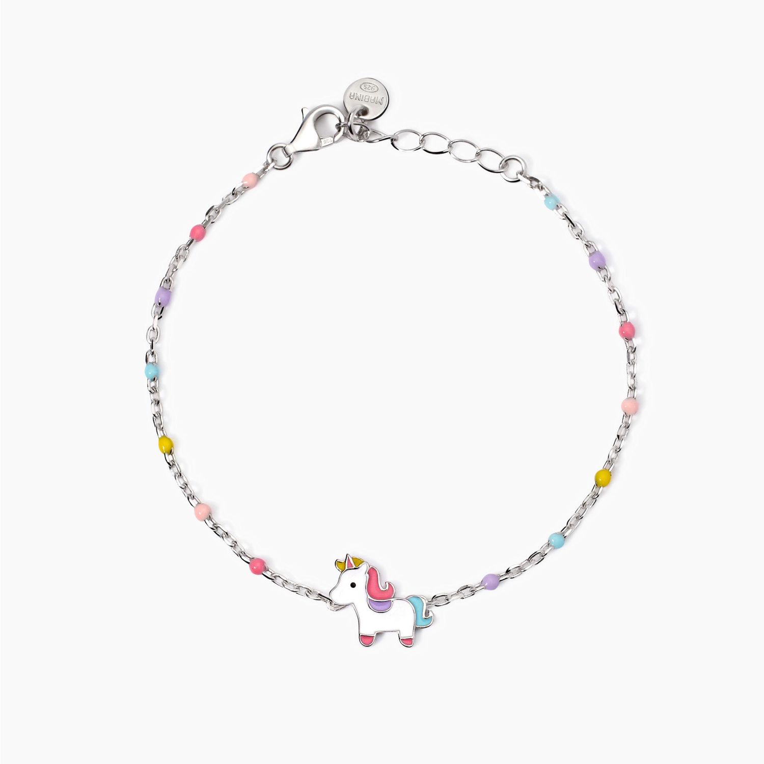Bracciale da bambina in argento con catena e unicorno Unicorno Magico