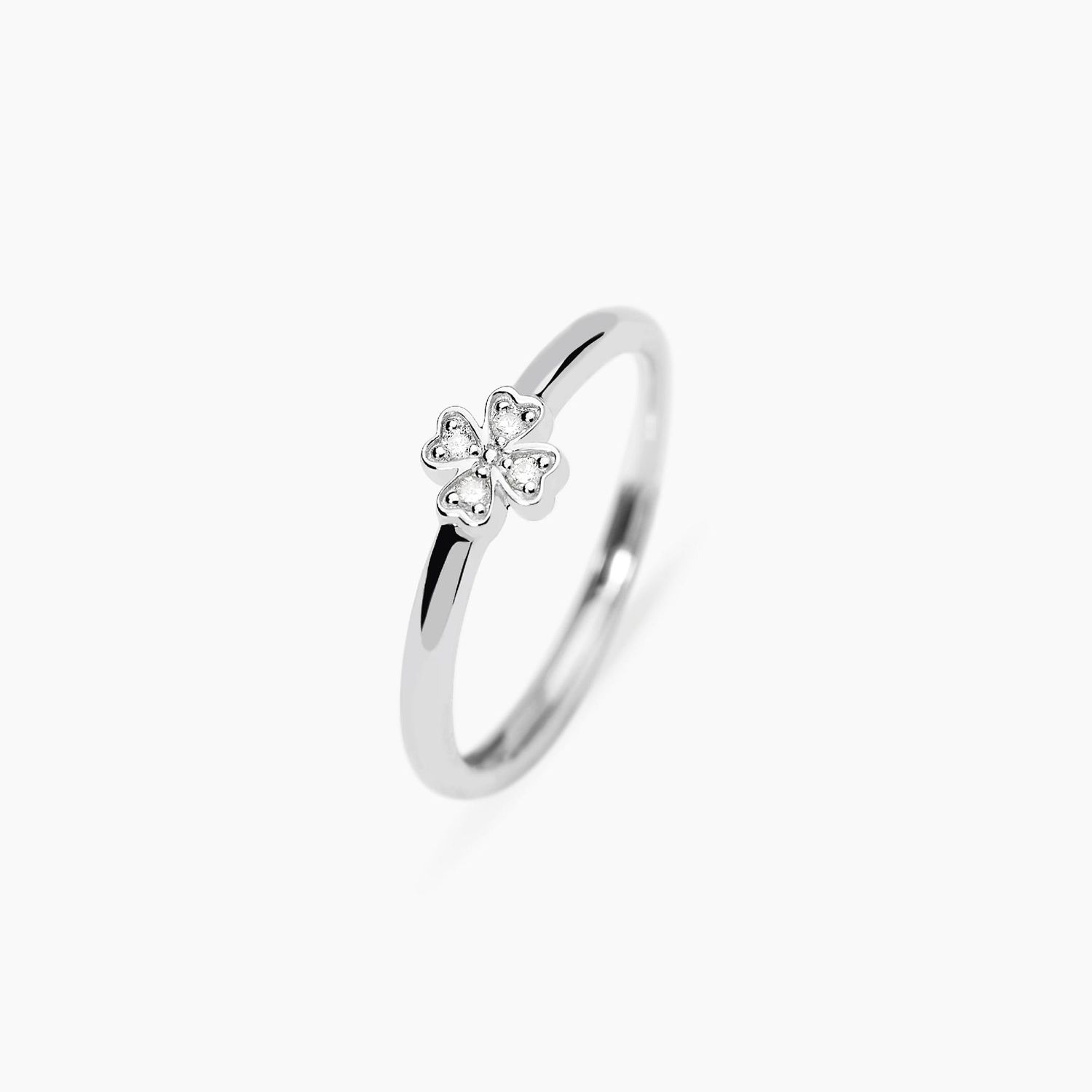 Anello con quadrifoglio in diamanti lab-grown 0,05 carati MY DIAMOND Anello con quadrifoglio in diamanti lab-grown 0,05 carati MY DIAMOND