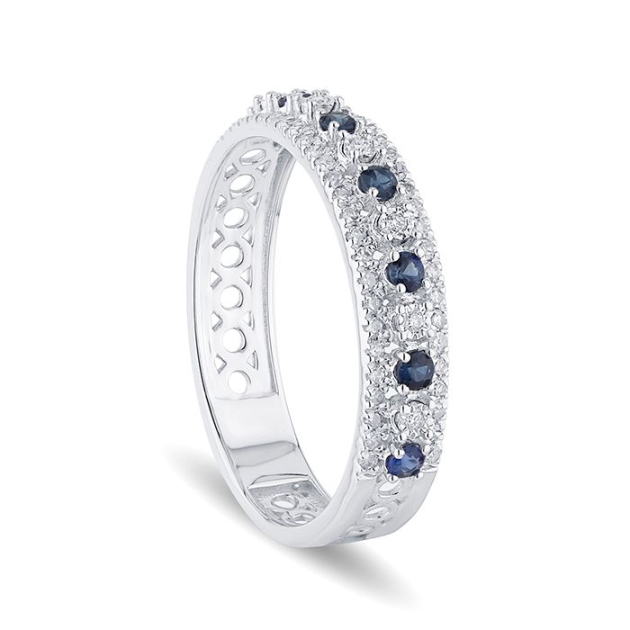 Anello Etoile zaffiri e diamanti Anello Etoile zaffiri e diamanti