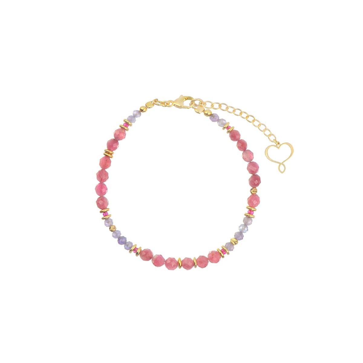BRACCIALE PIETRE DI TORMALINA E TANZANITE