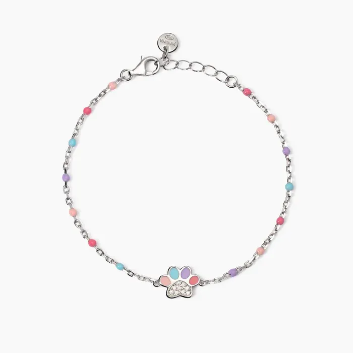 Bracciale con zampina smaltata QUA LA ZAMPA