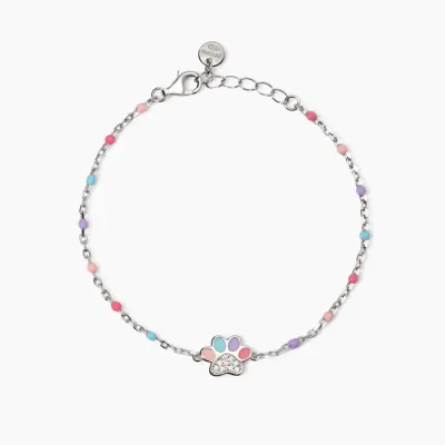 Bracciale con zampina smaltata QUA LA ZAMPA Bracciale con zampina smaltata QUA LA ZAMPA
