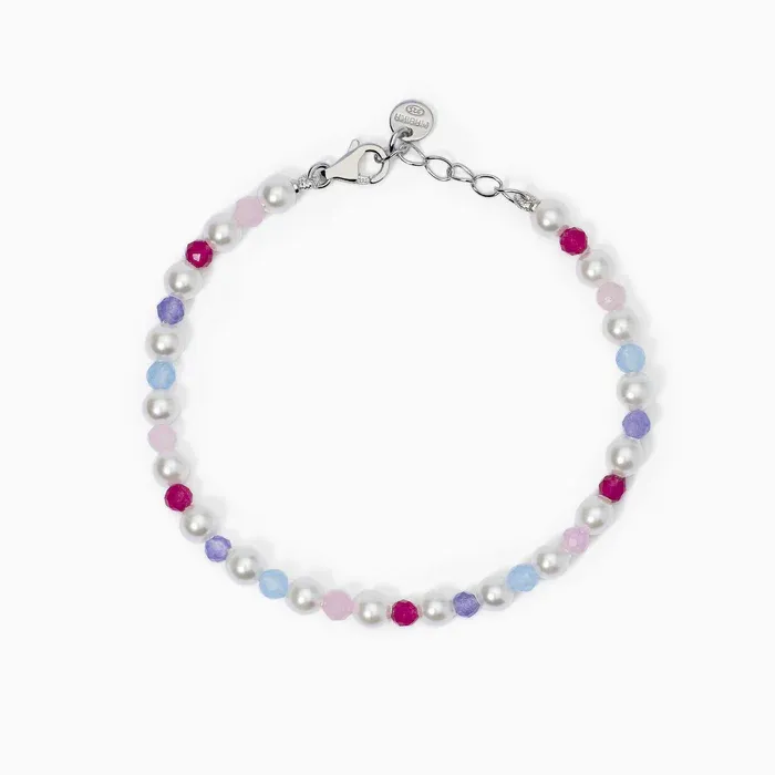 Bracciale da bambina con giada e perle LOLLIPOP