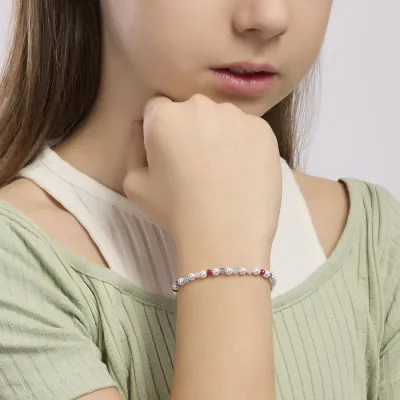 Bracciale da bambina con giada e perle LOLLIPOP