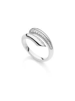 Anello contrarié in argento e zirconi Anello contrarié in argento e zirconi