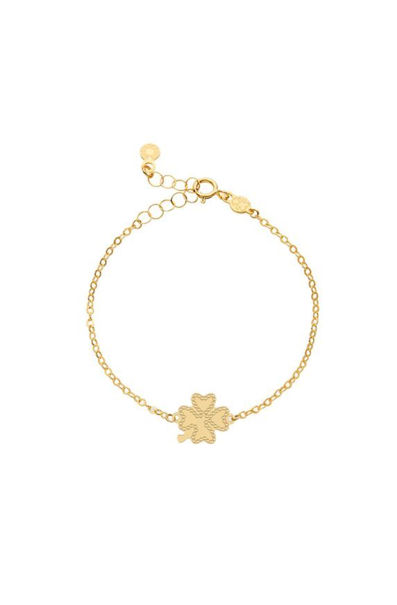 Bracciale Scintille in oro giallo e Quadrifoglio Bracciale Scintille in oro giallo e Quadrifoglio