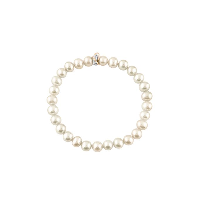 Bracciale perle Freshwater elastico