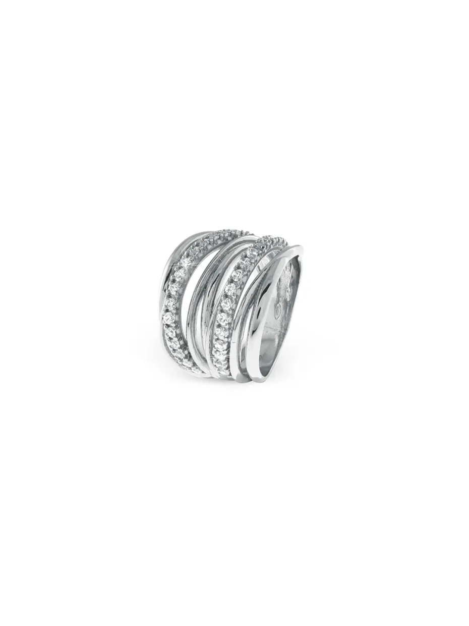 Anello Vortice in argento bianco Anello Vortice in argento bianco