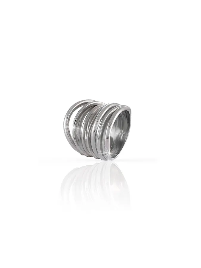 Anello Vortice in argento bianco Anello Vortice in argento bianco