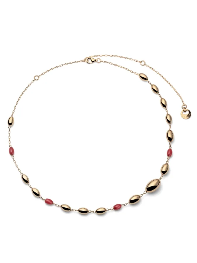 Collana Boule in argento dorato e corallo Collana Boule in argento dorato e corallo
