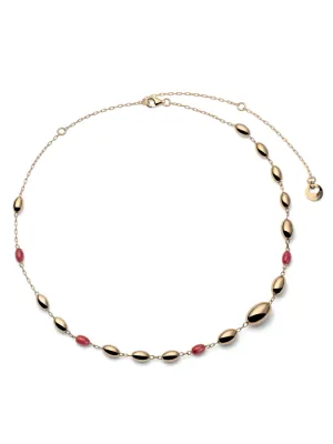 Collana Boule in argento dorato e corallo Collana Boule in argento dorato e corallo