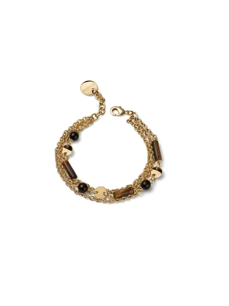 Bracciale Multifilo con Onice e Occhio di Tigre Bracciale Multifilo con Onice e Occhio di Tigre