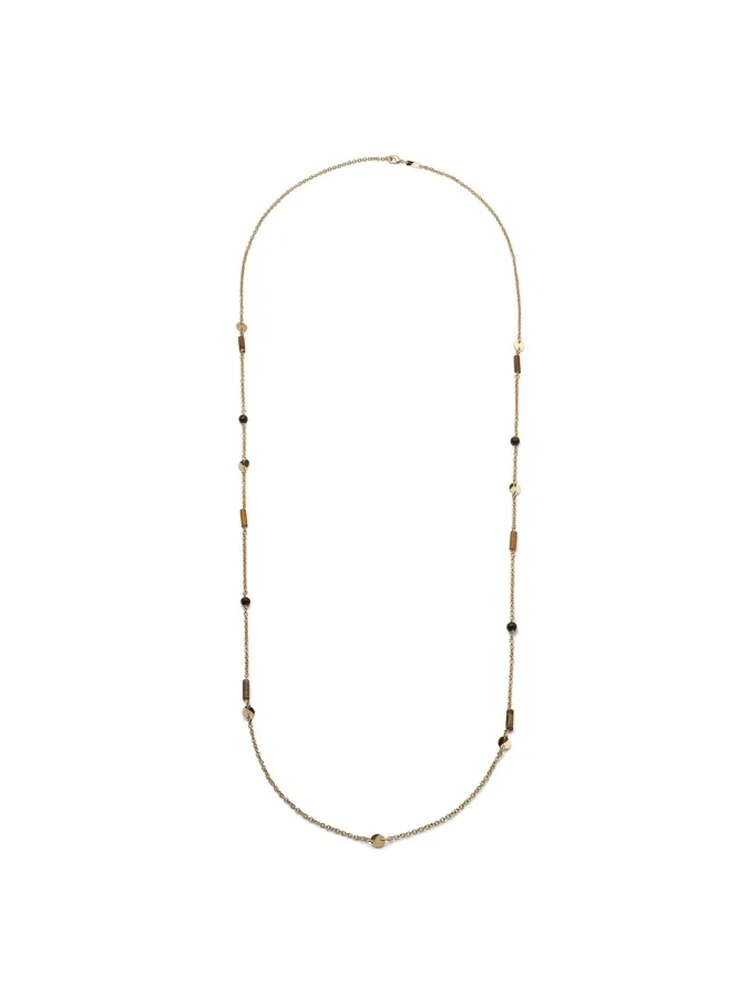 Collana Lunga Joya con Onice e Occhio di tigre Collana Lunga Joya con Onice e Occhio di tigre
