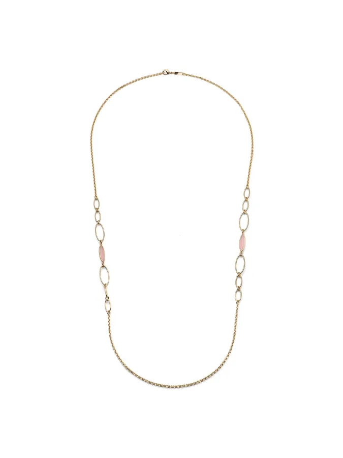 Collana Lunga Joya con Occhio di Gatto Rosa Collana Lunga Joya con Occhio di Gatto Rosa