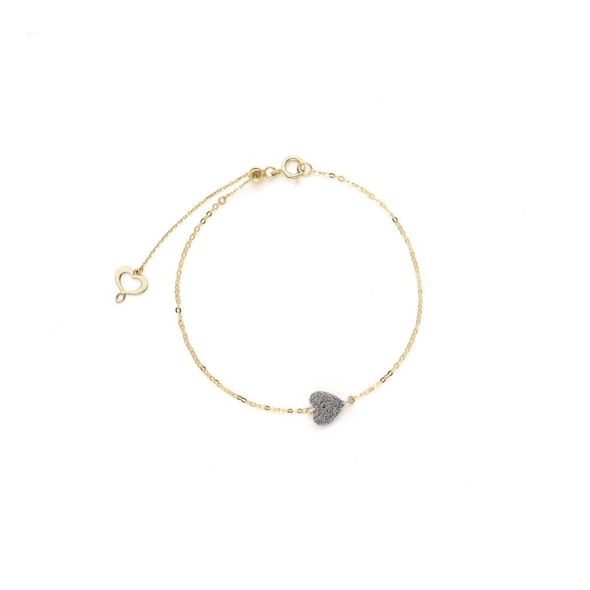 Bracciale polvere con cuore bombato Bracciale polvere con cuore bombato