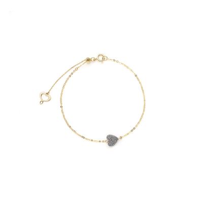 Bracciale polvere con cuore bombato Bracciale polvere con cuore bombato