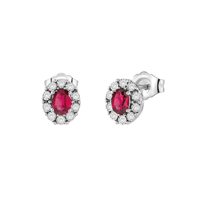 Orecchini "REGAL" rubini e diamanti