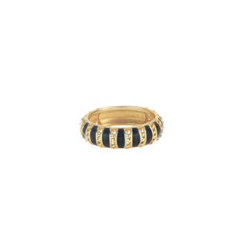 Anello fascia Trame con smalto nero Anello fascia Trame con smalto nero