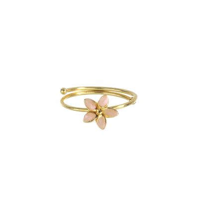 Anello fiore regolabile Segni di Te con smalto rosa perlato Anello fiore regolabile Segni di Te con smalto rosa perlato
