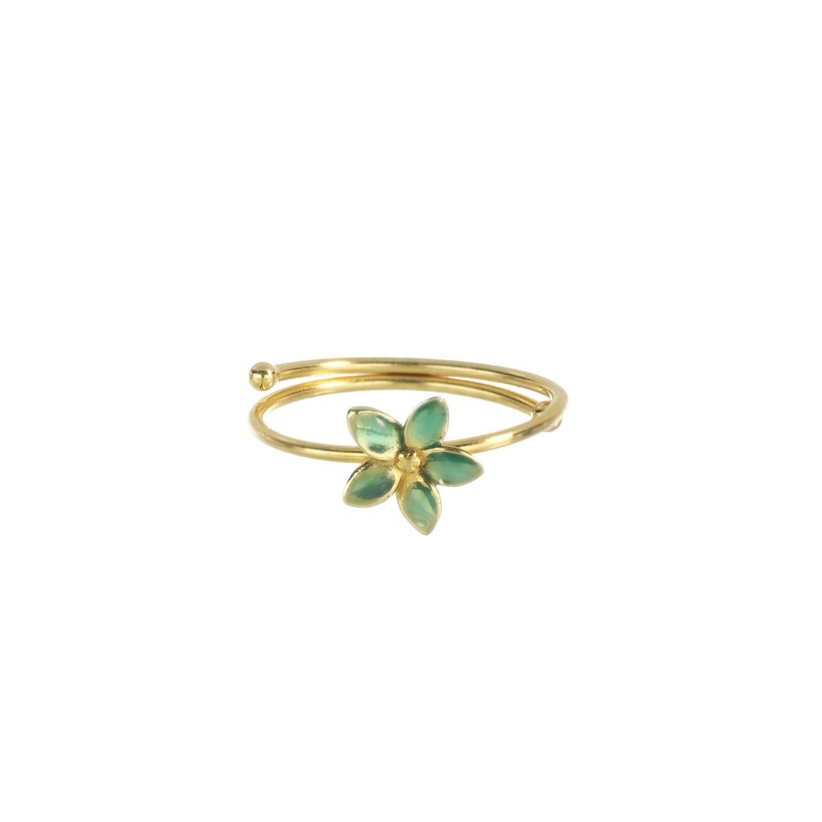ANELLO FIORE GIALLO con smalto trasparente blu ANELLO FIORE GIALLO con smalto trasparente blu