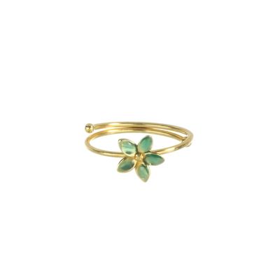 ANELLO FIORE GIALLO con smalto trasparente blu ANELLO FIORE GIALLO con smalto trasparente blu