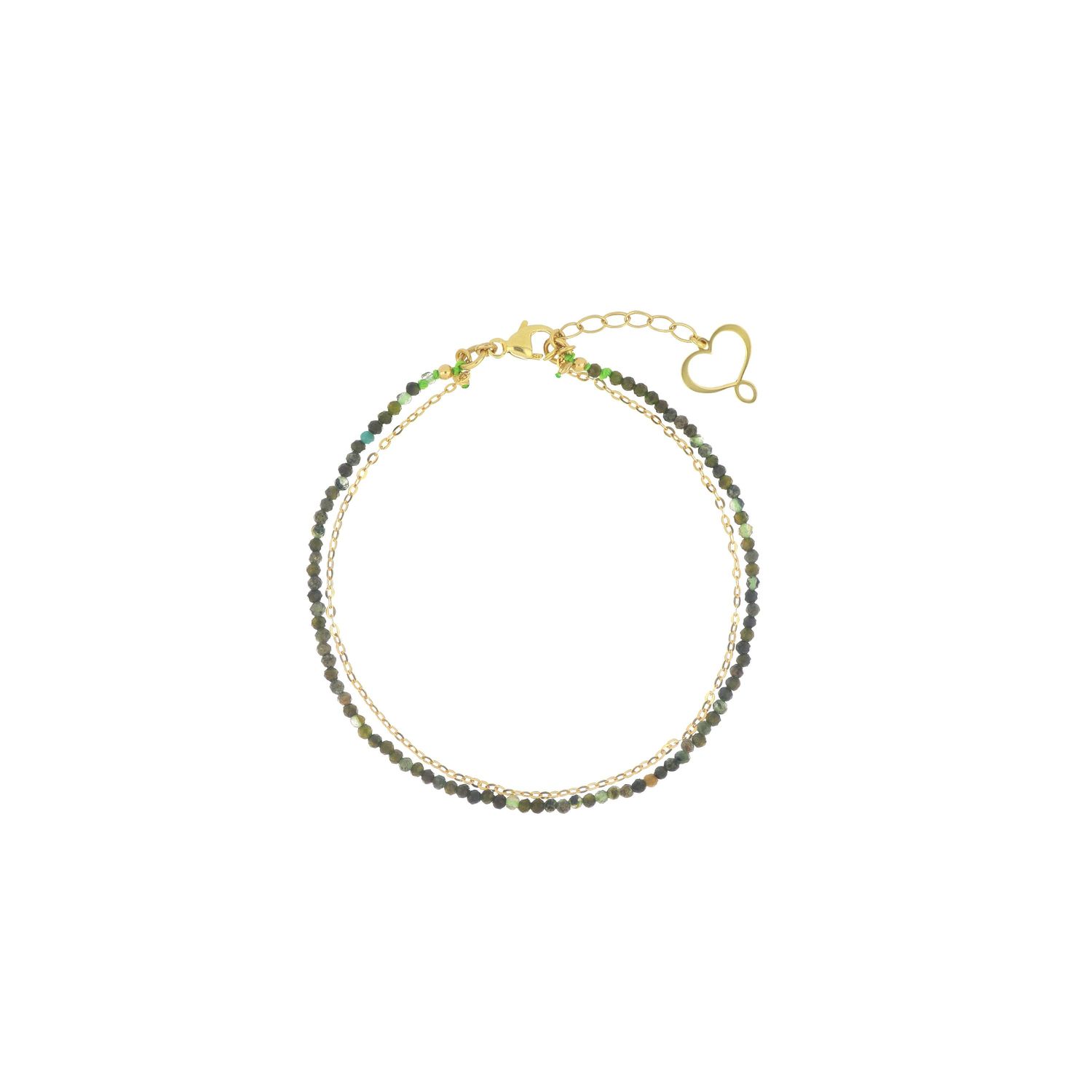 Bracciale Pietre Diopsite e Catena Bracciale Pietre Diopsite e Catena